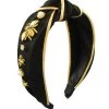 GOLDEN STELLA BLACK AND GOLD HEADBAND WITH PEARLS AND BEES HATS, HEADWEAR & HAIR ACCESSORIES