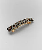 GOLDEN STELLA LEOPARD LEATHER HAIR CLIP