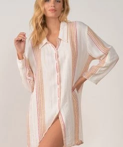 ELAN BOYFRIEND STRIPE SHIRT