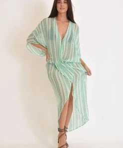 MUCHE ET MUCHETTE ANOUSH ARROW PRINT ELASTIC WAIST COVER UP COVER UPS