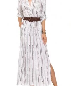 EVERYDAY RITUAL DRESSES TRACEY SHORT SLEEVE TEXTURED LONG DRESS