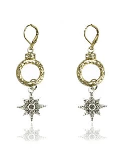 TAT2 DESIGNS INC TWO TONE BIJOU STARDUST EARRINGS
