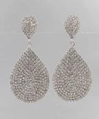 GOLDEN STELLA RHODIUM TEARDROP EARRINGS