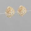 GOLDEN STELLA CRYSTAL CONVEX CLIP ON EARRINGS