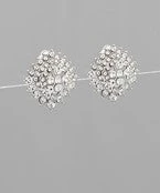 GOLDEN STELLA CRYSTAL CONVEX CLIP ON EARRINGS