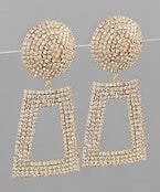 GOLDEN STELLA GEOMETRIC CRYSTAL CLIP ON EARRINGS