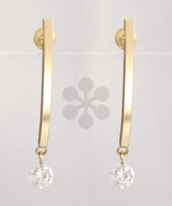 GOLDEN STELLA CRYSTAL BALL DANGLE EARRINGS