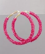GOLDEN STELLA FUCHSIA HOOP EARRINGS