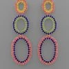 GOLDEN STELLA MULTICOLORED DANGLING HOOP EARRINGS