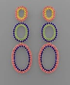 GOLDEN STELLA MULTICOLORED DANGLING HOOP EARRINGS