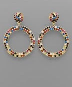 GOLDEN STELLA CRYSTAL PAVE CIRCLE EARRINGS