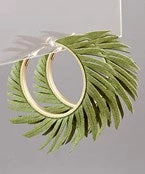 GOLDEN STELLA OLIVE BRANCH HOOP EARRINGS