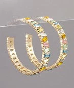 GOLDEN STELLA PASTEL MULTICOLORED HOOP EARRINGS