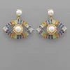 GOLDEN STELLA MULTICOLORED GREEK EVIL EYE EARRINGS