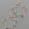 GOLDEN STELLA MULTICOLORED STAR DANGLING EARRINGS