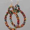 GOLDEN STELLA INTERLOCKED MULTICOLORED DANGLING CIRCLE EARRINGS