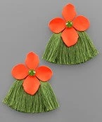 GOLDEN STELLA FLOWER AND TASSEL EARRINGS