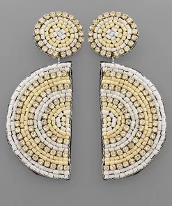 GOLDEN STELLA BEADED WEDGE EARRINGS