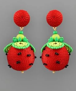 GOLDEN STELLA RED LADYBUG EARRINGS