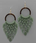 GOLDEN STELLA BRAIDED TASSEL & CIRCLE EARRINGS