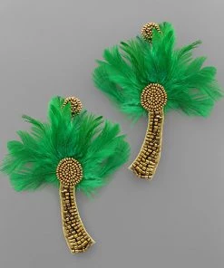 GOLDEN STELLA PALM TREE EARRINGS