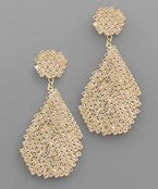 GOLDEN STELLA GOLD BEADED TEARDROP EARRINGS