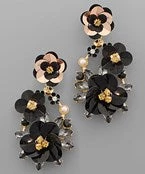 GOLDEN STELLA EARRINGS SEQUIN FLOWER TEARDROP EARRING