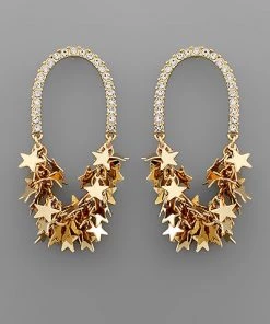 GOLDEN STELLA STAR CLUSTER DROP EARRINGS