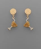 GOLDEN STELLA LEMON SLICE & CRYSTAL COCKTAIL EARRINGS