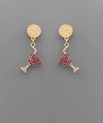 GOLDEN STELLA LEMON SLICE & CRYSTAL COCKTAIL EARRINGS