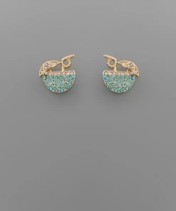 GOLDEN STELLA AQUA CRYSTAL TROPICAL DRINK EARRINGS