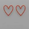 GOLDEN STELLA RED OPEN HEART EARRINGS