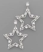 GOLDEN STELLA CRYSTAL & BAGUETTE STAR EARRINGS