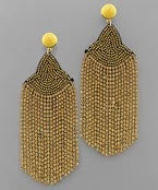 GOLDEN STELLA FRINGED FAN EARRINGS 1 GOLDEN STELLA FRINGED FAN EARRINGS