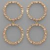 GOLDEN STELLA BAGUETTE CRYSTAL CIRCLES EARRINGS