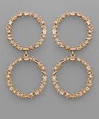 GOLDEN STELLA BAGUETTE CRYSTAL CIRCLES EARRINGS