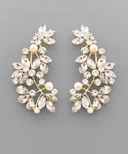 GOLDEN STELLA CRYSTAL LEAF EARRINGS