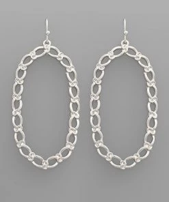 GOLDEN STELLA OVAL CHAIN HOOP EARRINGS