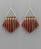 GOLDEN STELLA TRIANGLE & TASSEL EARRINGS