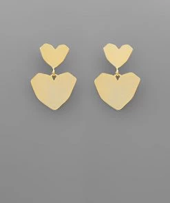 GOLDEN STELLA 2 HEART EARRINGS