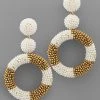 GOLDEN STELLA BEAD BALL & CIRCLE EARRINGS