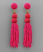 GOLDEN STELLA BALL AND BEAD TASSEL EARRINGS