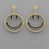 GOLDEN STELLA SPARKLY SMILEY FACE EARRINGS
