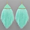 GOLDEN STELLA LEATHER FAN AND TASSLE EARRINGS