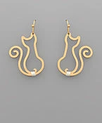 GOLDEN STELLA KITTY CAT EARRINGS