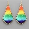 GOLDEN STELLA RAINBOW GLITTER TEARDROP EARRINGS