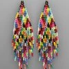 GOLDEN STELLA MULTICOLORED TASSEL DANGLING EARRINGS