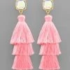 GOLDEN STELLA BEAD & 3 LAYER TASSEL EARRINGS