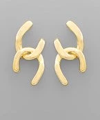 GOLDEN STELLA EARRINGS LINKED HORSESHOE EARRING