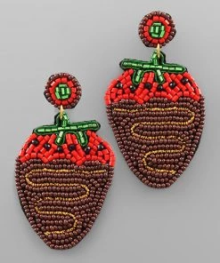 GOLDEN STELLA CHOCOLATE COVERED STRAWBERRY EARRINGS